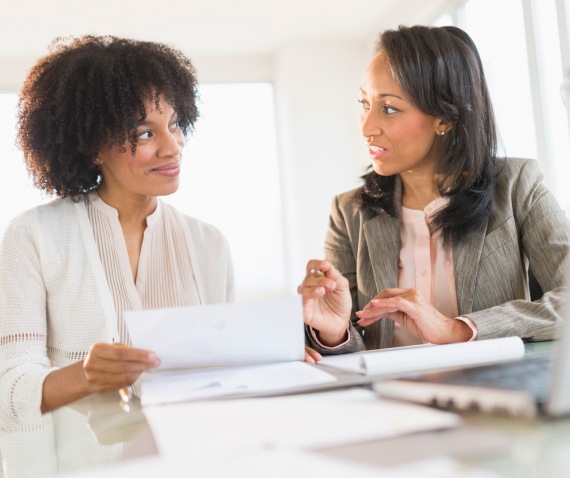 two women at desk