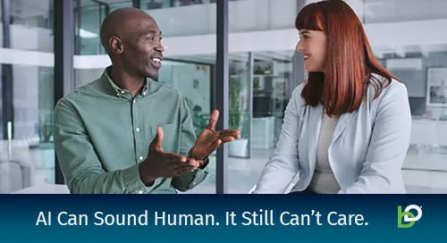 two employees talking