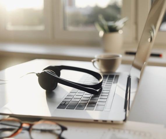 computer and headset