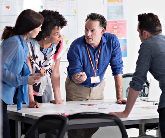 group working at a conference table