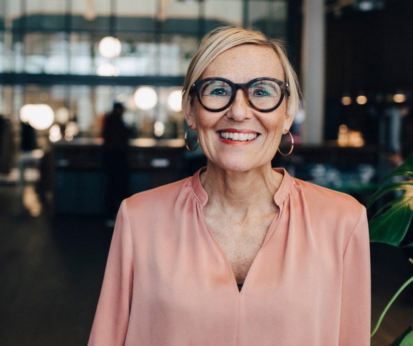 smiling women standing