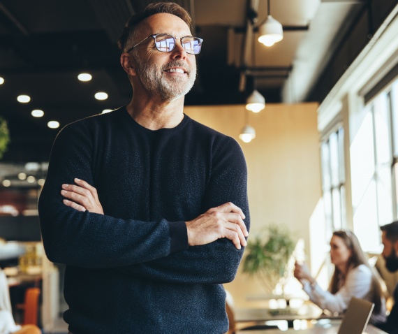 man standing in office